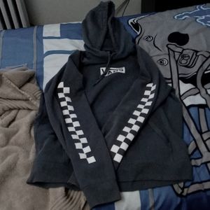 Vans hoodie gray and white